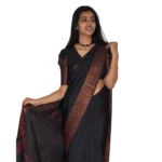Black Silk Printed Saree for Women