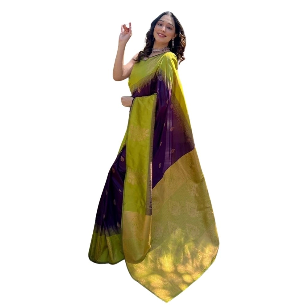 Wine Silk Printed Saree
