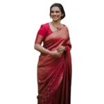 Red Silk Printed Saree for Women