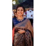 Blue Silk Printed Saree for Women