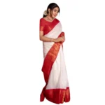 White Silk Printed Saree for Women