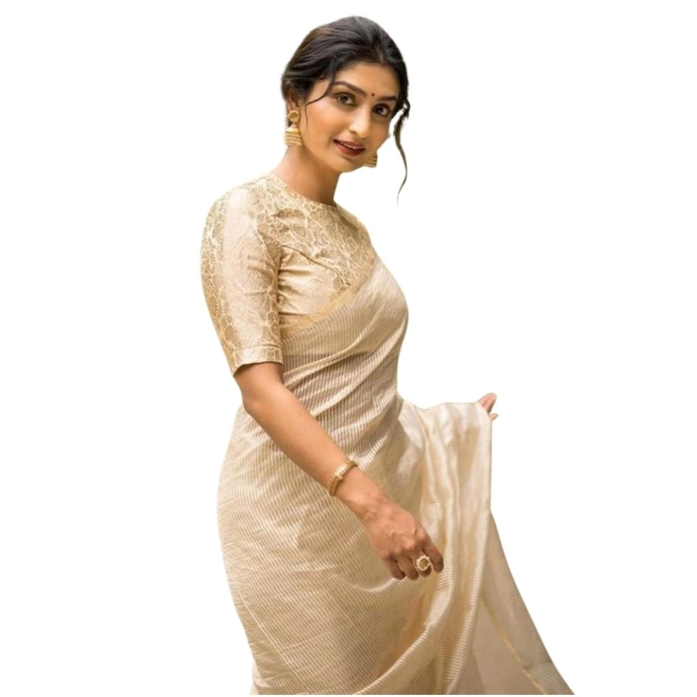 54466128345_609f438cc8_o_d-1000x1000-1.webp Off White Silk Printed Saree with Unstitched Blouse