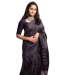 Black Silk Printed Saree for Women