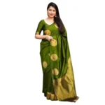 Green Silk Printed Saree for Women