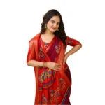 Maroon Dola Cotton Saree