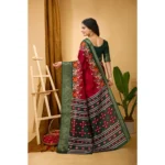 Generic Women's Soft Dola Cotton Kalamkari Printed Saree With Unstitched Blouse 5.5Mtr (Red) - Image 3