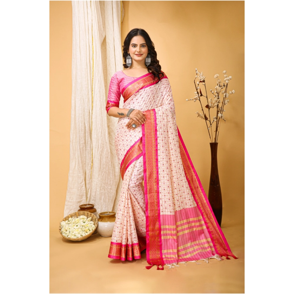 54469426812_3a42c68c42_o_d-1000x1000-1.webp Pink Soft Cotton Silk Printed Saree for women