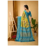 Yellow Kalamkari Saree - Angle 2