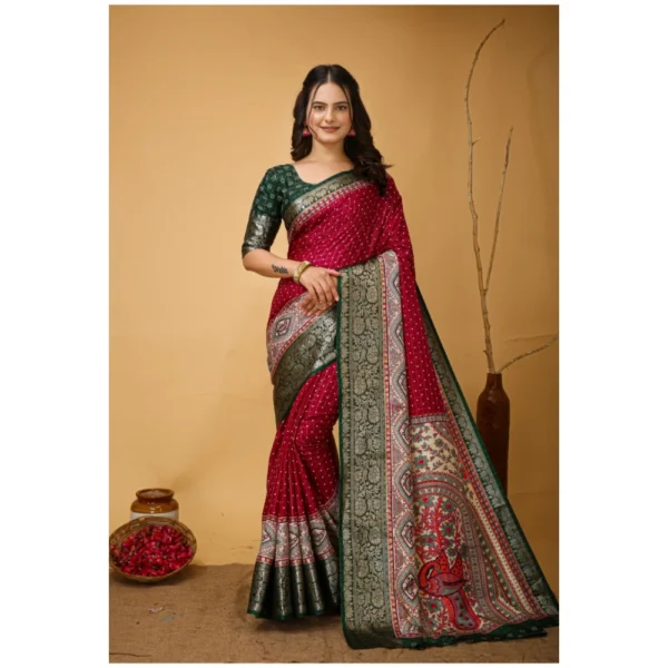 Maroon Soft Dola Cotton Kalamkari Printed Saree