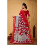 Generic Women's Soft Handloom Cotton Kalamkari Printed Saree With Unstitched Blouse 5.5Mtr (Pink) - Image 3