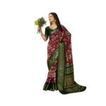 Maroon Soft Dola Cotton Kalamkari Printed Saree for Women