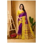 Purple Kalamkari Dola Cotton Saree for Women