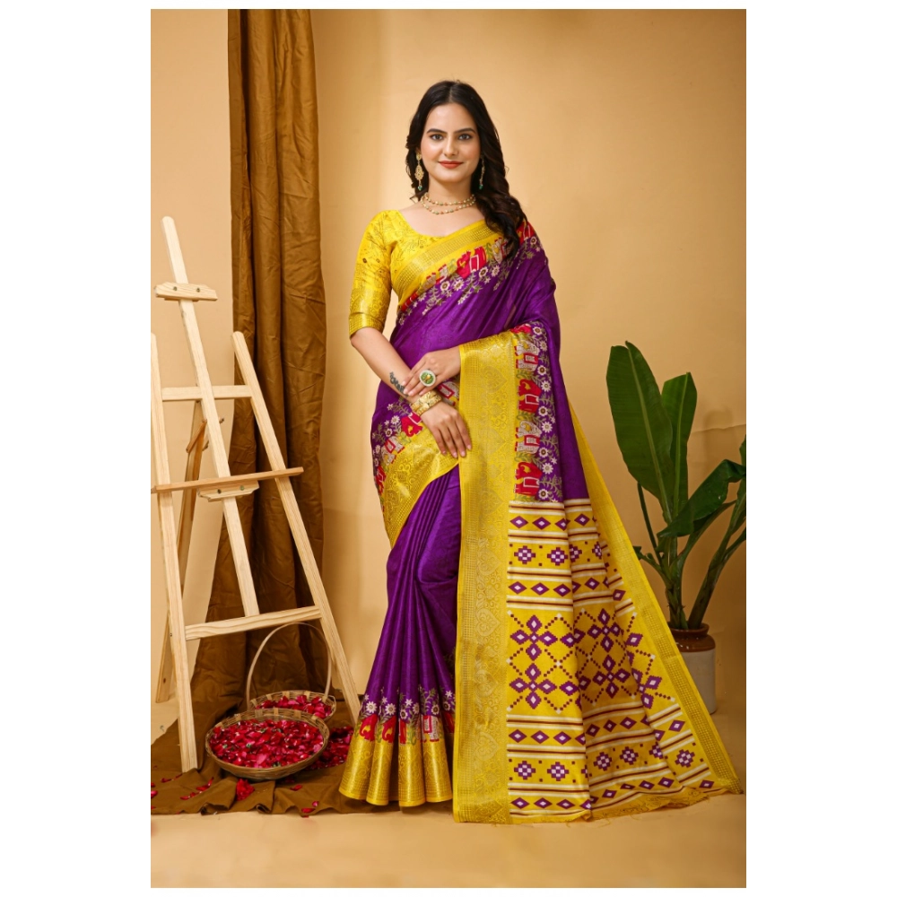 54470466434_d967ebe787_o_d-1000x1000-1.webp NariHaat Soft Purple Dola Cotton Kalamkari Printed Saree