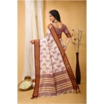 Generic Women's Soft Cotton Silk Printed Saree With Unstitched Blouse 5.5Mtr (Maroon) - Image 3