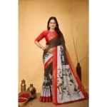 Brown Kalamkari Cotton Saree for Women
