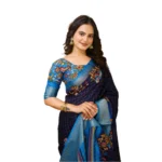 Navy Blue Dola Saree