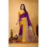 Women's Purple Dola Cotton Kalamkari Saree
