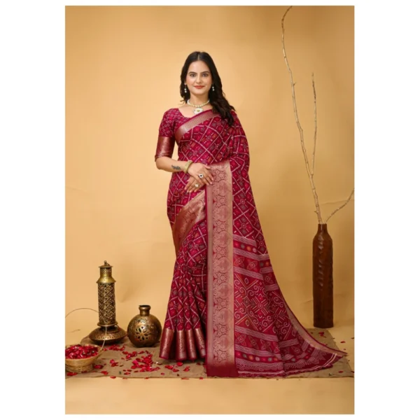 Women's Red Dola Cotton Kalamkari Saree