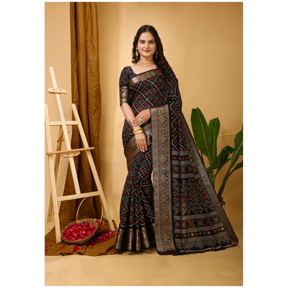 54470533513_f2c6dee5cf_o_d-1000x1000-1.webp Women's Black Dola Cotton Kalamkari Saree