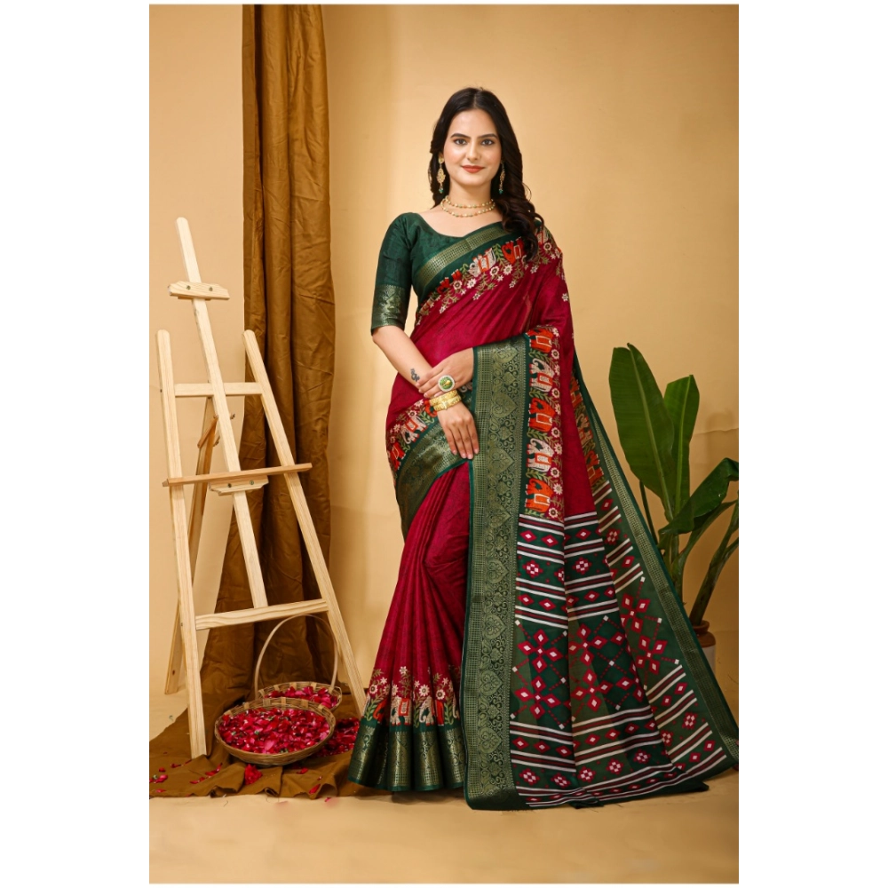 54470533593_4b658768d5_o_d-1000x1000-1.webp Red Kalamkari Dola Cotton Saree for Women