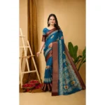 Blue Kalamkari Printed Saree for Women