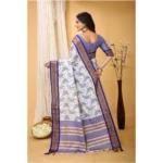 Generic Women's Soft Cotton Silk Printed Saree With Unstitched Blouse 5.5Mtr (Purple) - Image 3