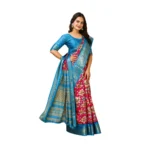 Pink Dola Cotton Kalamkari Printed Saree for Women