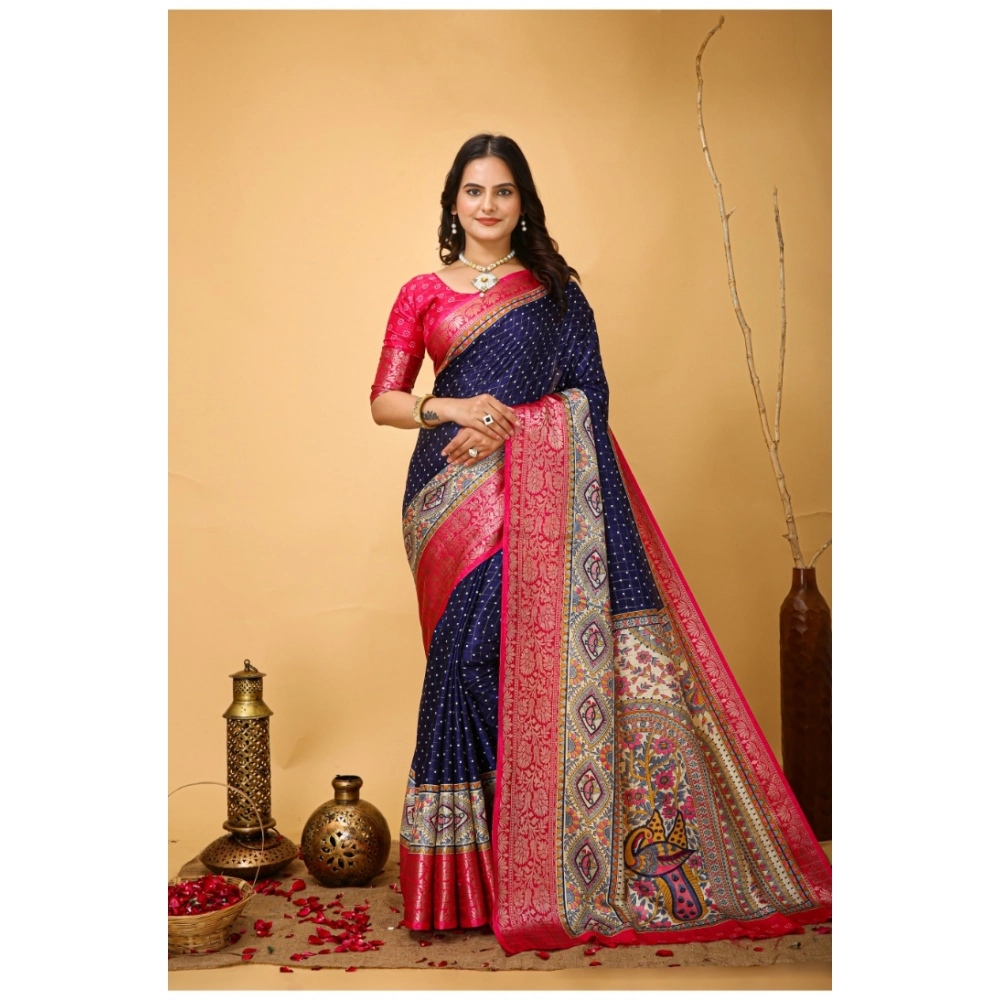54470622255_613d49ce0d_o_d-1000x1000-1.webp Women's Navy Blue Dola Cotton Kalamkari Saree