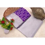 Purple Lichi Silk Printed Saree for Women