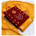 Generic Women's Rayon Printed Unstitched Salwar Suit Material With Dupatta 2.3Mtrs (Red)