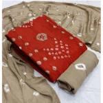 Generic Women's Rayon Printed Unstitched Salwar Suit Material With Dupatta 2.3Mtrs (Orange)