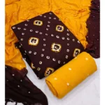 Generic Women's Rayon Printed Unstitched Salwar Suit Material With Dupatta 2.3Mtrs (Coffee)