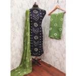 Generic Women's Rayon Printed Unstitched Salwar Suit Material With Dupatta 2.3Mtrs (Black) - Image 2