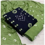 Generic Women's Rayon Printed Unstitched Salwar Suit Material With Dupatta 2.3Mtrs (Black)