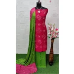 Generic Women's Rayon Printed Unstitched Salwar Suit Material With Dupatta 2.3Mtrs (Pink) - Image 2