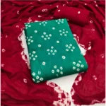 Generic Women's Cambric Cotton Printed Unstitched Salwar Suit Material With Dupatta 2.3Mtrs (Rama) - Image 4