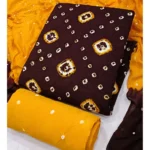 Generic Women's Rayon Printed Unstitched Salwar Suit Material With Dupatta 2.3Mtrs (Coffee) - Image 2