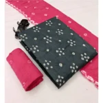 Generic Women's Cambric Cotton Printed Unstitched Salwar Suit Material With Dupatta 2.3Mtrs (Rama)