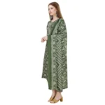 Generic Women's Cotton Blend Printed 3-4 th Sleeve Round Neck Kurti With Pant Dupatta Set (Green) - Image 3
