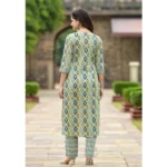 women's printed cotton kurti set