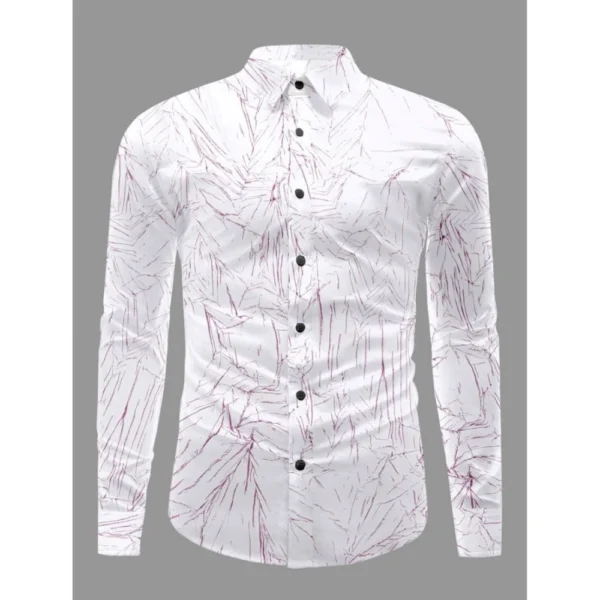 Generic Men's Casual PollyCotton Textured Full Sleeve Collar Shirt (Pink)