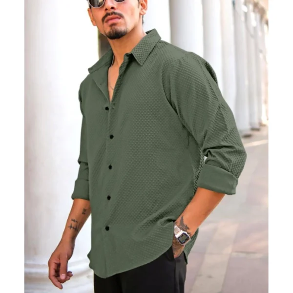 mens green popcorn shirt