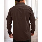 Generic Men's Casual Popcorn Self-design Full Sleeve Collar Shirt (Brown) - Image 4