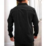 Generic Men's Casual Popcorn Self-design Full Sleeve Collar Shirt (Black) - Image 4