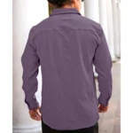 Generic Men's Casual Popcorn Self-design Full Sleeve Collar Shirt (Wine) - Image 4