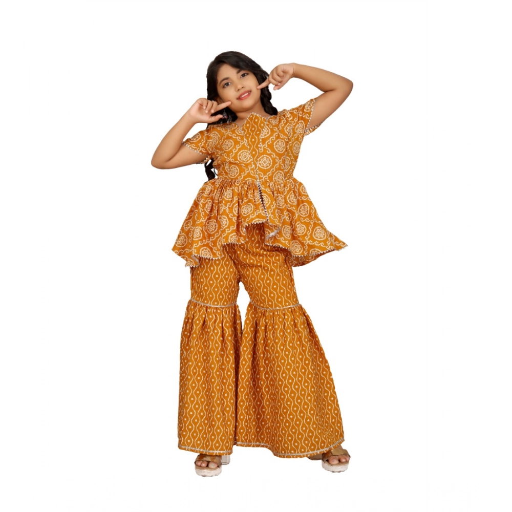 54515960361_65a25c0a37_o_d-1000x1000-1.webp Generic Girl's Cotton Rayon Printed Top And Sharara Set (Mustard) - Image 1