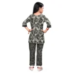 Generic Girl's Cotton Printed Top With Bottom Set (Grey) - Image 5