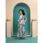 Generic Girl's Maslin Printed Top And Plazzo Set (Multicolor) - Image 5