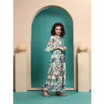 Generic Girl's Maslin Printed Crop Top And Skirt Set (Multicolor) - Image 4