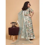 Generic Girl's Chiffon Printed Lehenga Choli Set (Green) - Image 4